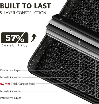 Wildone 2 Pack Half Sheet Baking Pans, Honeycomb Embossed Nonstick Baking Sheet - Image 3