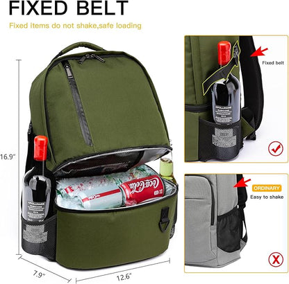 TUGUAN Insulated Cooler Backpack 38 Cans Double Deck Leakproof Lightweight Soft Lunch Backpack Small Cooler Bag Beach Picnic