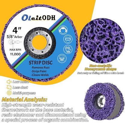 20 Pcs 4" x 5/8" Strip Discs Bulk, Paint Stripping and Rust Removal Wheels - Image 3
