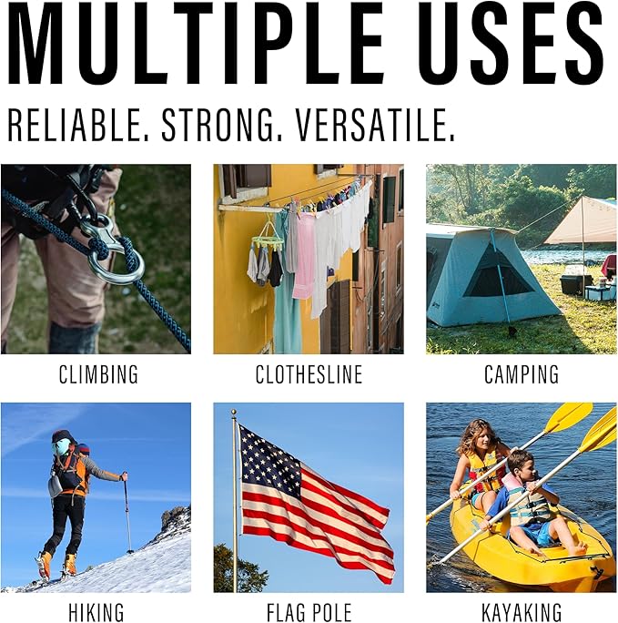 Diamond Braided Polypropylene Rope Nylon Rope Mix Thick Heavy Duty Ropes 5/32'' 66ft 3Packs High Strength Perfect for Clothesrope Camping Hiking and Other Outdoor Activities