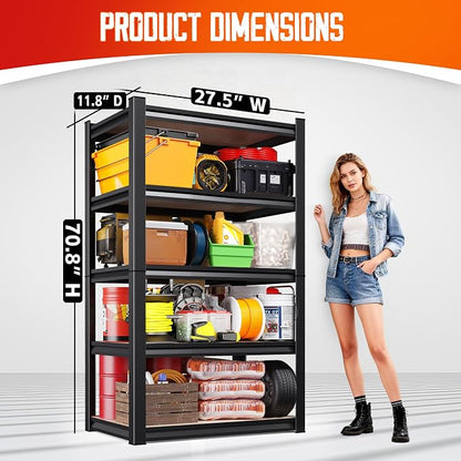 71"Hx28"Wx12"D Garage Shelving-5 Tier Garage Storage Shelves, Adjustable Heavy - Image 3