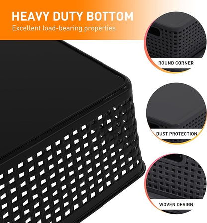 Plastic Storage Baskets With Lid, Storage Bins - Image 3