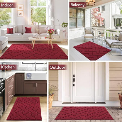 hicorfe Indoor Door Mat, Non Slip Door Mats, Absorbent Resist Dirt Entrance - Image 2