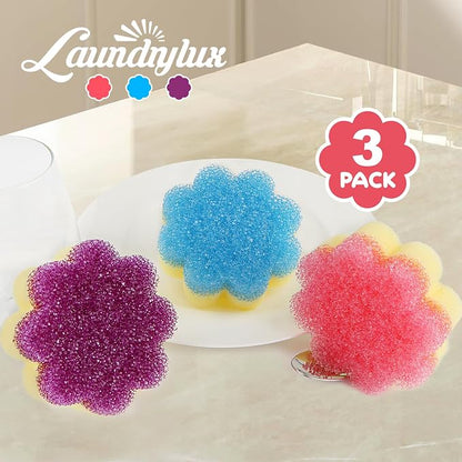 LAUNDRYLUX Scrub Sponge, Dual-Sided Temperature-Responsive Scrubber - Image 2