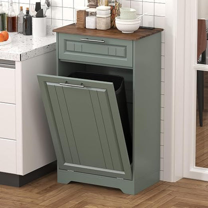 Single 10 Gallon Tilt Out Trash Can Cabinet - Image 8