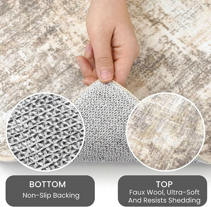 IOHOUZE Round Area Rug 3 Ft Circle Entryway Rugs Round Washable Door Mat Indoor - Image 4