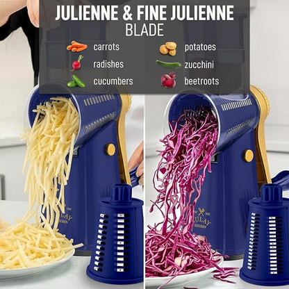 Zulay Kitchen Rotary Cheese Grater 5 Blade Cheese Shredder - Image 6