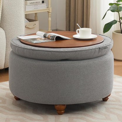 30Inch Round Storage Ottoman - Image 7