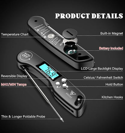 DOQAUS Digital Meat Thermometer, 2 Pack Instant Read Food Thermometer - Image 8