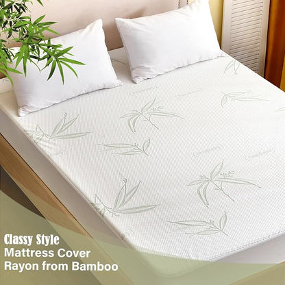 Twin Mattress Protector Waterproof Mattress Pad Washable Bamboo Rayon Mattress - Image 5