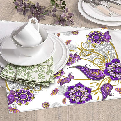 Boho Floral Dish Drying Mat for Kitchen Counter Washable Absorbent Reversible - Image 5