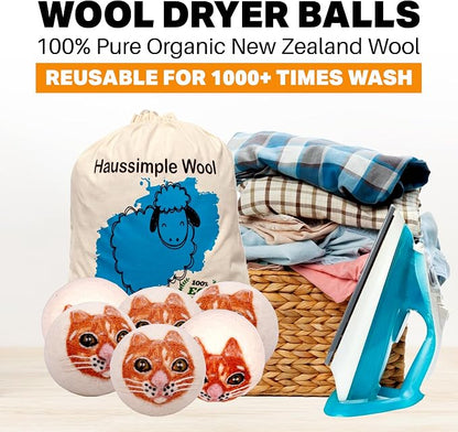 Wool Dryer Balls Organic Felt 6 Pack Laundry Fabric Softener, Extra Large - Image 4