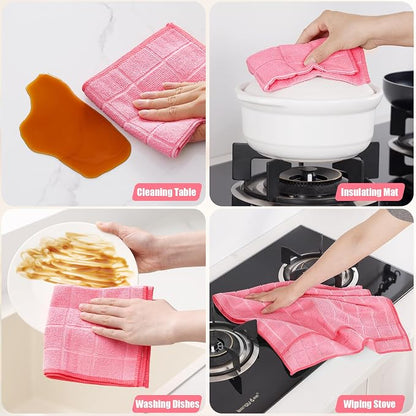 Homaxy Microfiber Kitchen Towels and Dishcloths Set, 12 Pack Soft and Absorbent - Image 5