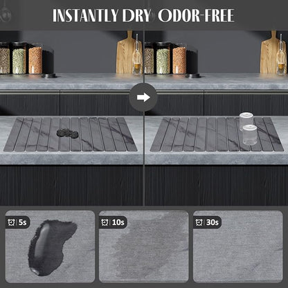 2 PCS Extra Large Stone Dish Drying Mat - Image 2