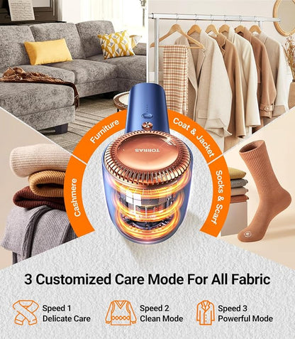 TORRAS Fabric Shaver Lint Remover, Rechargeable Electric 3-Speed Sweater Shaver - Image 4