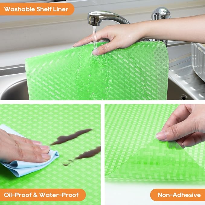 Fridge Liner Shelf Liners for Kitchen Cabinet Refrigerator Liners Waterproof & - Image 4