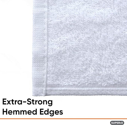 Superio Terry Cloth Rags White Washcloths 100% Cotton 12" Cleaning Cloths - Image 4