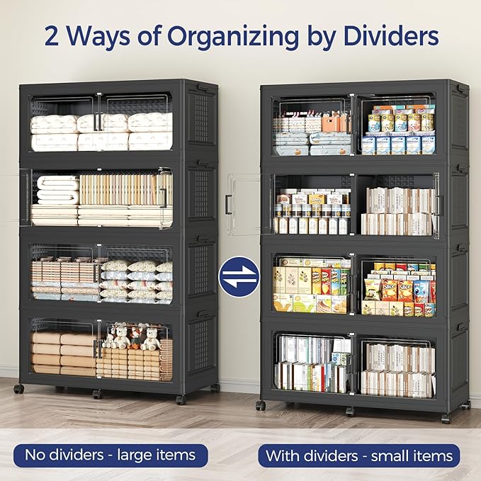 200GAL Storage Bins with Lid and Wheels, Stackable Closet Organizers and - Image 6