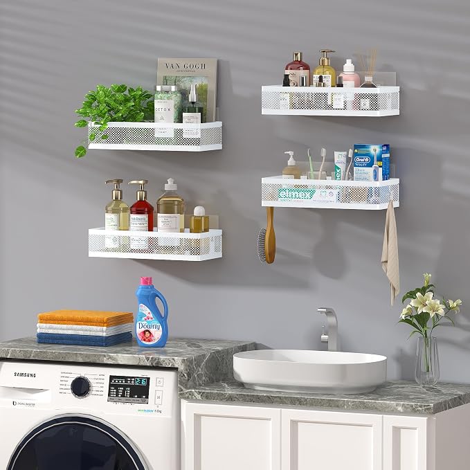 PUSDON Hanging Storage Baskets Organizer Wall Mount, Metal Wire Storage Bin Rack - Image 4