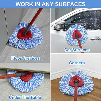 Spin Mop Replace Head, Mop Handle and Base Compatible - Image 6