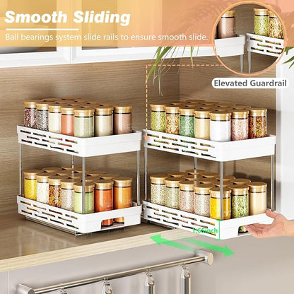 Pull Out Spice Rack Organizer for Cabinet, 2 Pack Widen Slide Out Spice Racks - Image 5