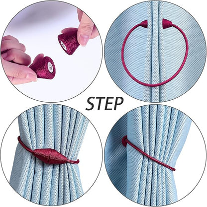 2 PCS Magnetic Curtain Tiebacks, European Style Convenient Drape Tie Backs - Image 3