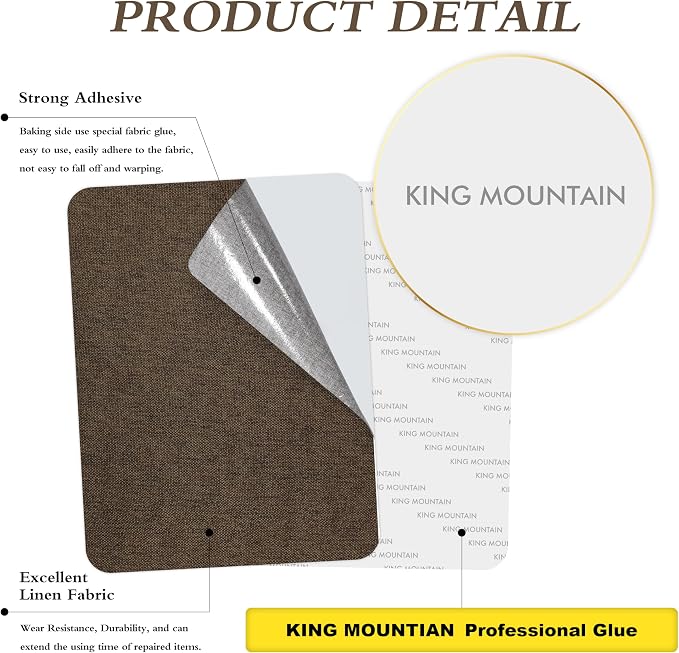 KING MOUNTAIN Fine Linen Repair Patches, Self-Adhesive Linen Fabric Patches - Image 2