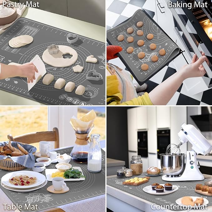 Silicone Baking Mat 32x24 inch, Extra Thick Non-stick Pastry Mat - Image 7