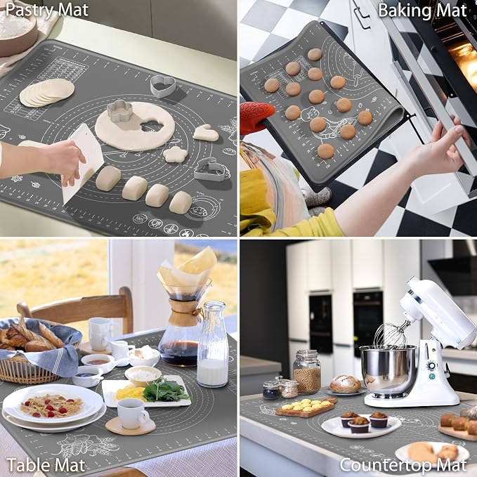 Silicone Baking Mat 24" x 16" Extra Thick Non-stick Pastry Mat - Image 6