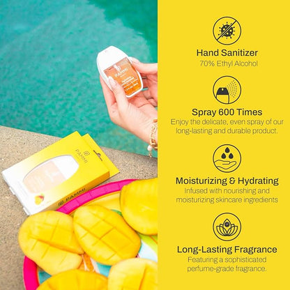 PAMMI Power Mist Hydrating Hand Sanitizer Spray, Portable Travel Size Pocket - Image 3