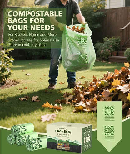 Large Compostable Trash Bags 13 gallon 60 Packs, AYOTEE Biodegradable Trash Bag - Image 9