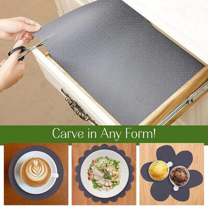 EVALAND 12" x 33 FT Non-Slip Shelf Liner, Non-Adhesive, Waterproof Pantry Liner - Image 4