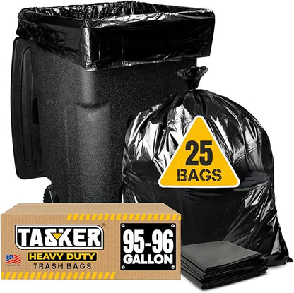95-96 Gallon Trash Bags Heavy Duty Extra Large Trash Bags, 90 Gallon, 95 Gallon by Tasker