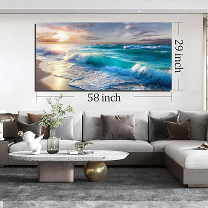 GUGIKA Ocean Wall Art for Living Room, Size 59 x 29 Inches - Image 7