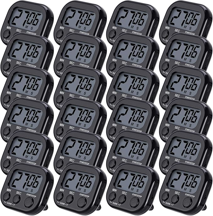 Leumoi 24 Pcs Digital Kitchen Timers Magnetic Back Timers Bulk Large Screen by Leumoi