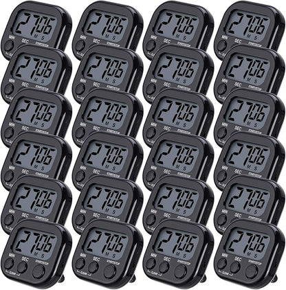 Leumoi 24 Pcs Digital Kitchen Timers Magnetic Back Timers Bulk Large Screen by Leumoi