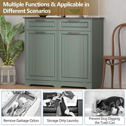 Double 10 Gallon Tilt Out Trash Can Cabinet - Image 5