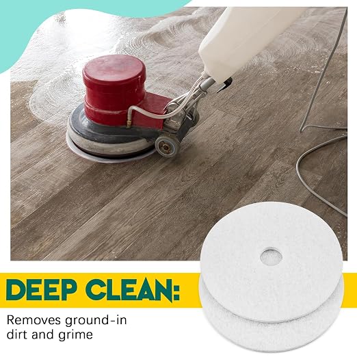 2 Pcs 12" White Scrubbing Pads Commercial Cleaning Orbiter Pads-Maintenance Non - Image 6