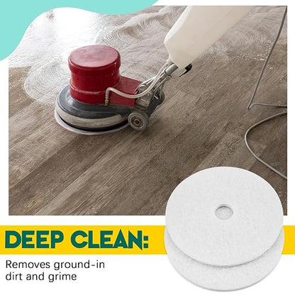 2 Pcs 12" White Scrubbing Pads Commercial Cleaning Orbiter Pads-Maintenance Non - Image 6