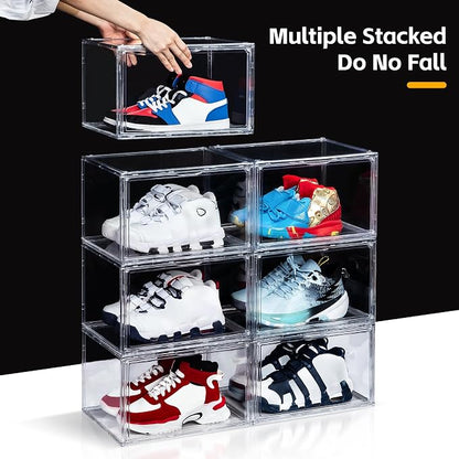 NYZE 12 Pack Acrylic Shoe Boxes Side Open, Shoe Storage Organizer - Image 5