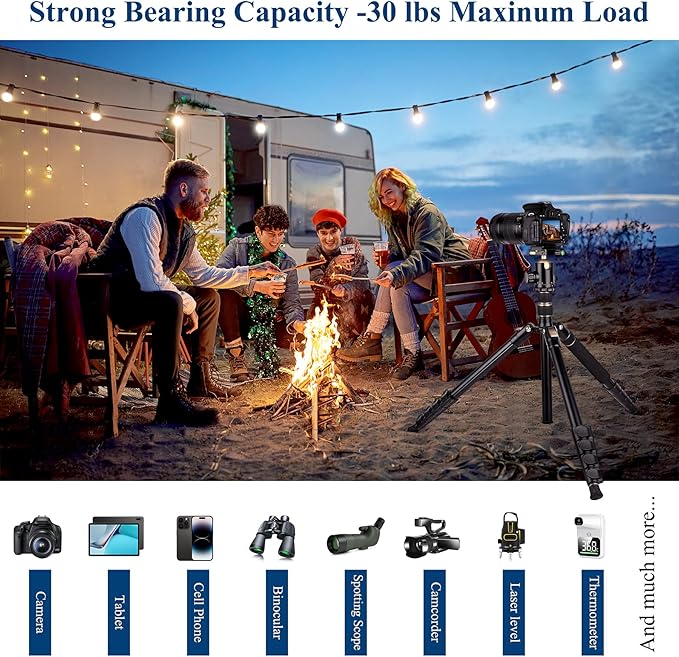 77" Aluminum Camera Tripods & Monopods, Victiv Compact Travel Tripod for Camera DSLR, Spotting Scope,Telescope, Binoculars, Porfessional Heavy Duty Camera Tripod Stand for Photography Video Recording