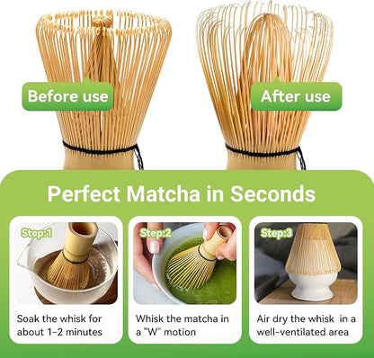 Bamboo Matcha Whisk, 120prong（80+80tines） Traditional Japanese Chasen - Image 4