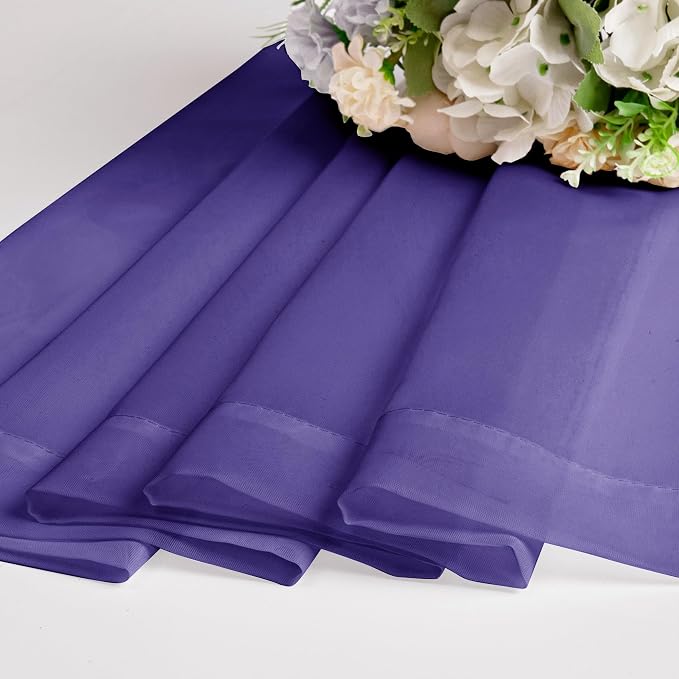 Chyhomenyc Sheer Curtains 36 inch Length 2 Panels, Light Filtering Voile Rod - Image 7