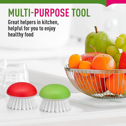 Vegetable Brush Scrubber for Food – 2Pcs Set Fruit and Veggie Brush – Silicone - Image 5