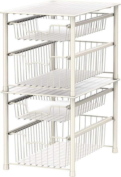 Simple Houseware Stackable Sliding Basket Organizer Drawer - Image 4