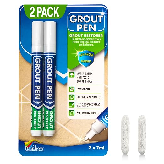 Grout Pen White Tile Grout Paint Marker: Waterproof Tile Grout Colorant and by RainbowChalkMarkers