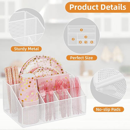 Metal Paper Plate Dispenser Holders, Disposable Paper Plate Utensils Holder - Image 7