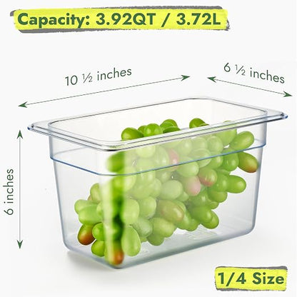 CURTA 6-Pack 1/4 Size 6" Deep NSF Polycarbonate Food Pans - Image 2