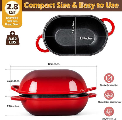 Homikit Enameled Cast Iron Dutch Oven - Image 2