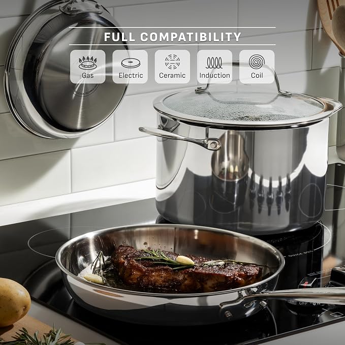 T-Fal Pro Tri-Ply Stainless Steel Fry Pan, 8 Inch, Induction Compatible - Image 5